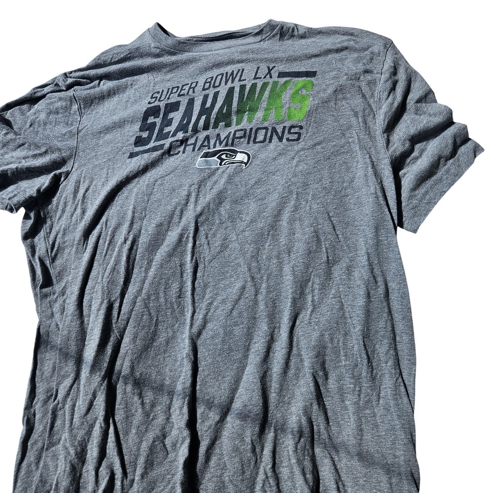 Seattle Seahawks Super Bowl Champions Shirt Mens XL Gray NFL Football CSA Tee